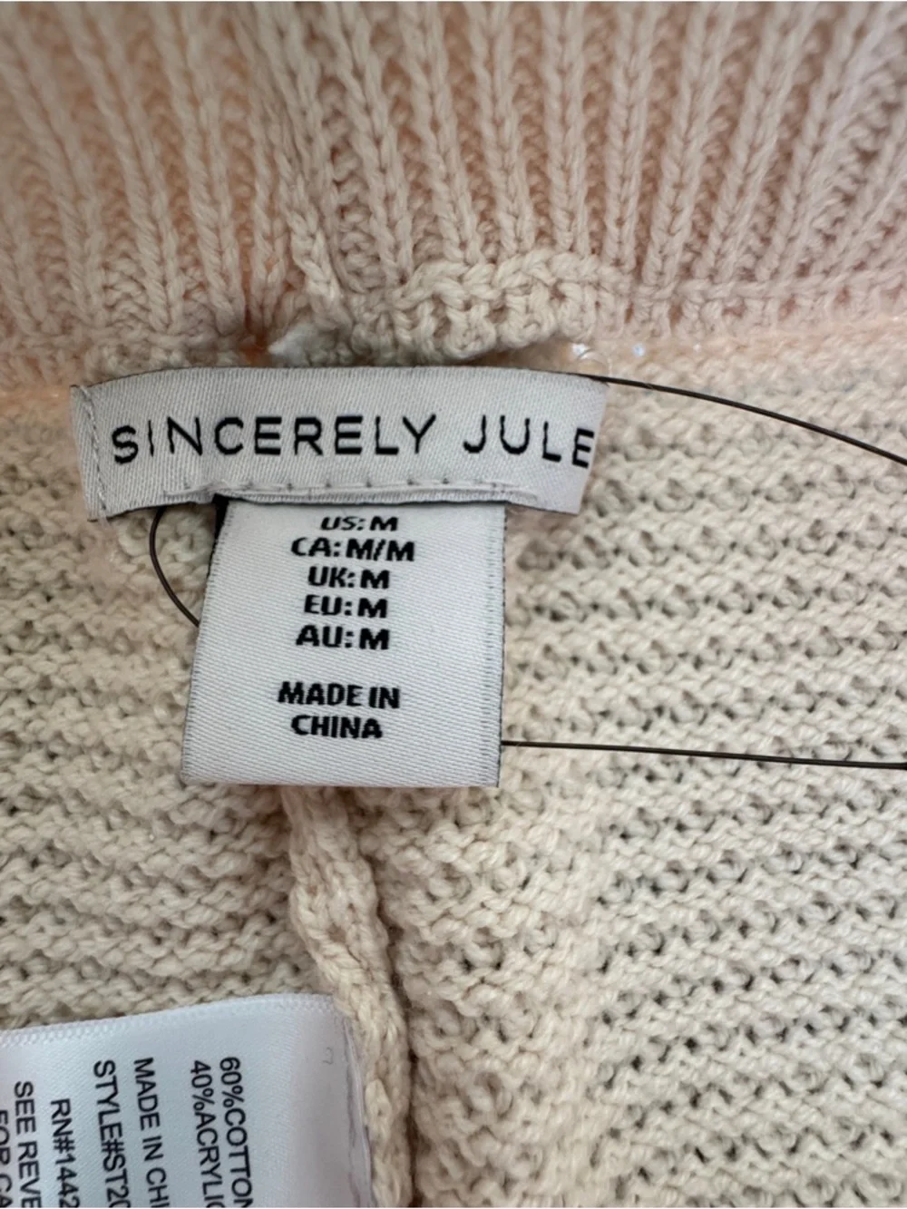 Sincerely Jules Knit Wide Leg Lounge Pants Cream Textured Cozy M NWT Beach - Picture 4 of 11